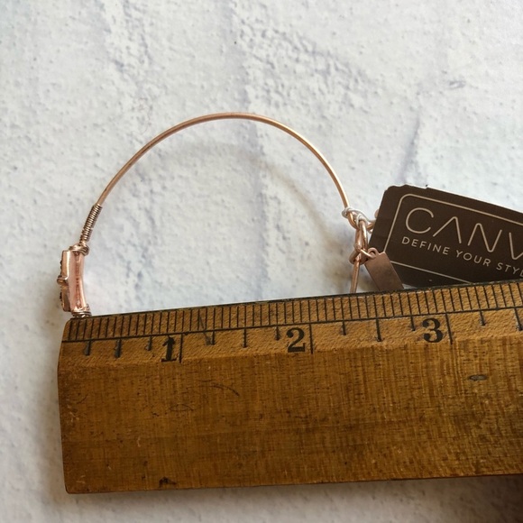 Canvas Triangle Metal Rose Gold Thin Bracelet - Picture 7 of 7